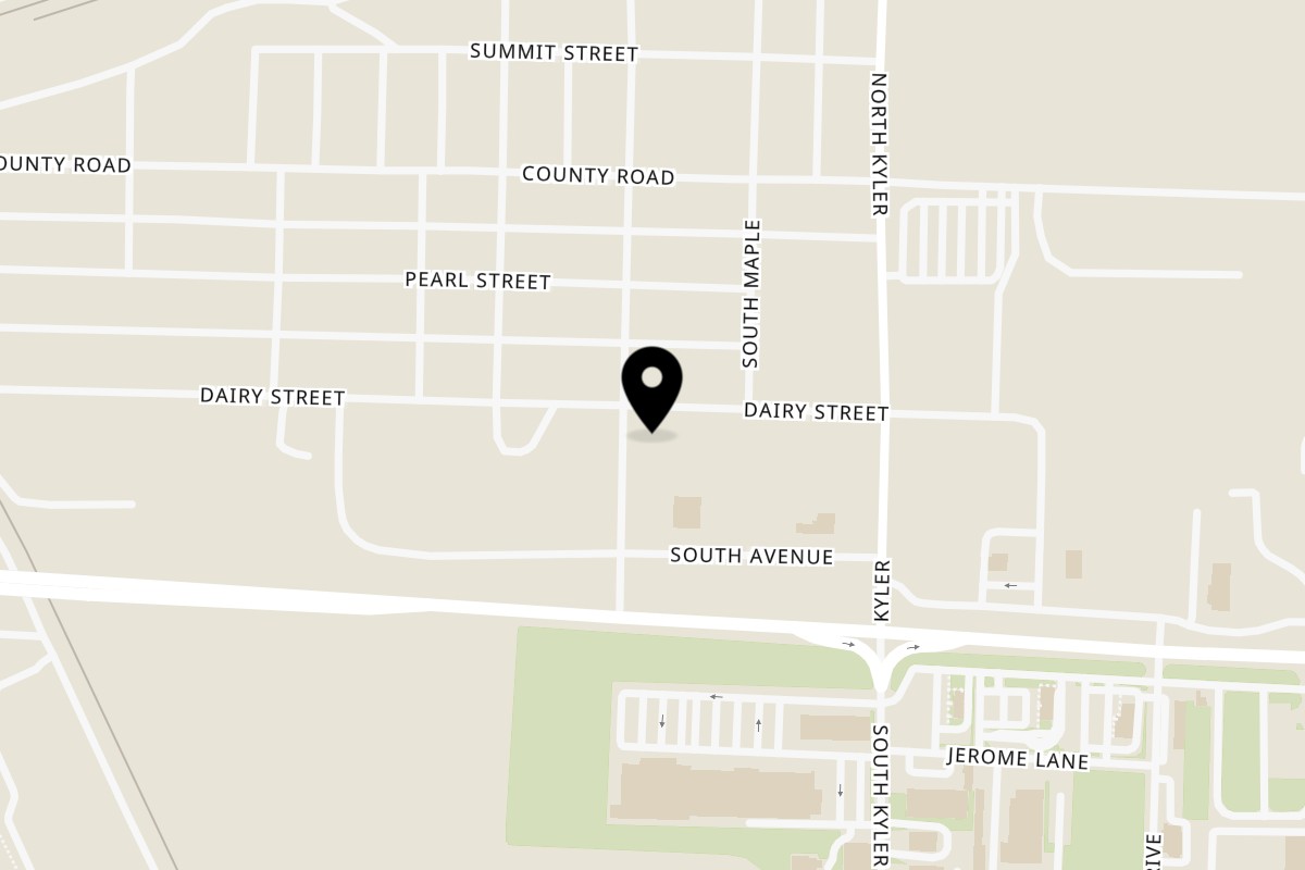 Map showing the location of Rocco's Pizza of Monett on 301 S Hickory St in Monett